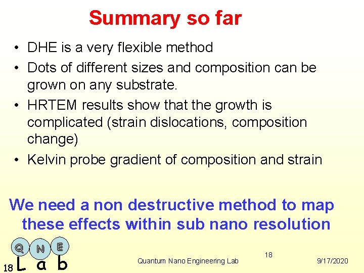 Summary so far • DHE is a very flexible method • Dots of different