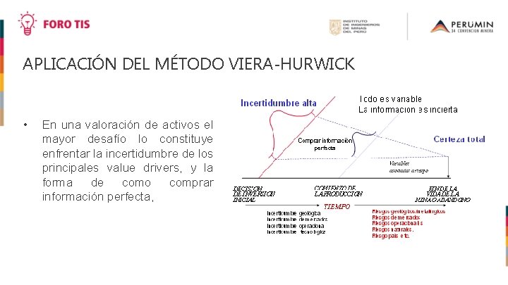APLICACIÓN DEL MÉTODO VIERA-HURWICK • En una valoración de activos el mayor desafío lo