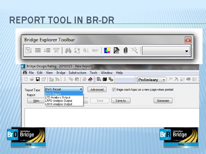 REPORT TOOL IN BR-DR 
