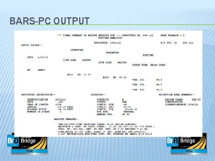 BARS-PC OUTPUT 