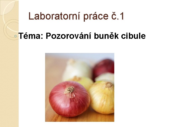 Laboratorní práce č. 1 ◦ Téma: Pozorování buněk cibule 