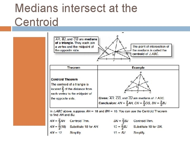 Medians intersect at the Centroid 