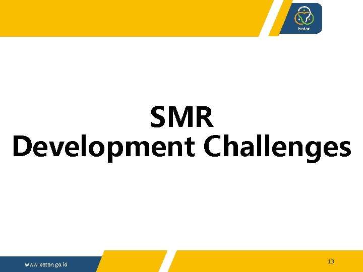 SMR Development Challenges www. batan. go. id 13 