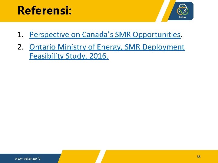 Referensi: 1. Perspective on Canada’s SMR Opportunities. 2. Ontario Ministry of Energy, SMR Deployment