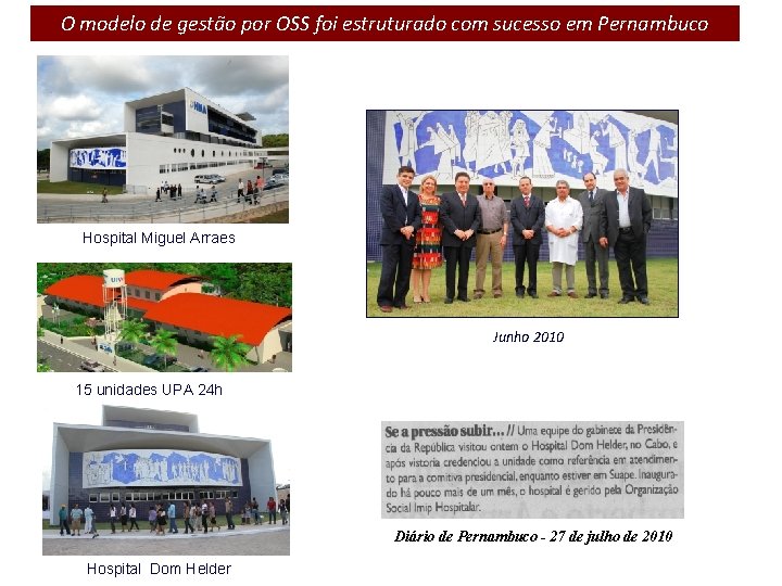 O modelo de gestão por OSS foi estruturado com sucesso em Pernambuco Hospital Miguel