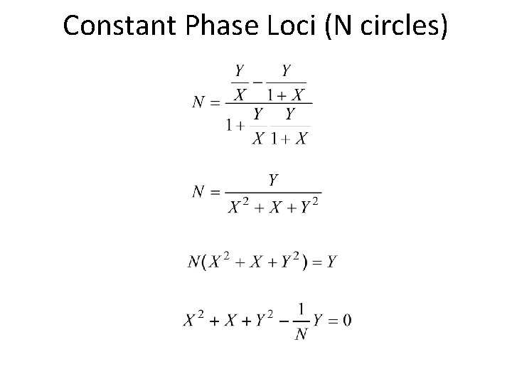 Constant Phase Loci (N circles) 