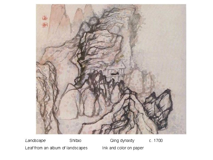 Landscape Shitao Leaf from an album of landscapes Qing dynasty Ink and color on