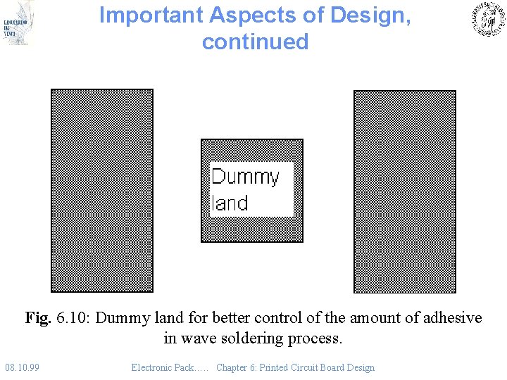 Important Aspects of Design, continued Fig. 6. 10: Dummy land for better control of