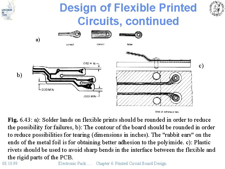 Design of Flexible Printed Circuits, continued a) c) b) Fig. 6. 43: a): Solder Design of Flexible Printed Circuits, continued a) c) b) Fig. 6. 43: a): Solder