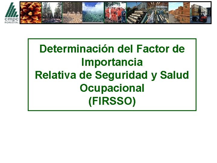 Determinación del Factor de Importancia Relativa de Seguridad y Salud Ocupacional (FIRSSO) 