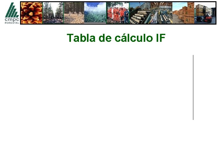 Tabla de cálculo IF 