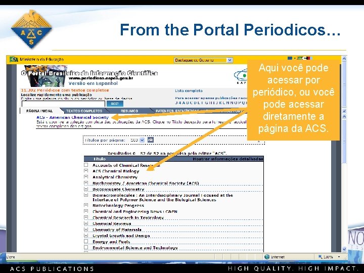 From the Portal Periodicos… Aqui você pode acessar por periódico, ou você pode acessar