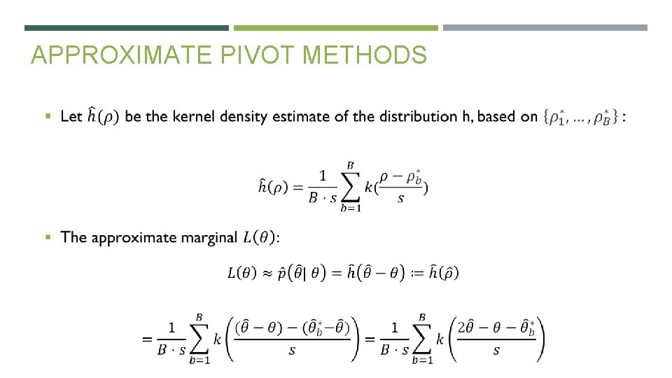 APPROXIMATE PIVOT METHODS 