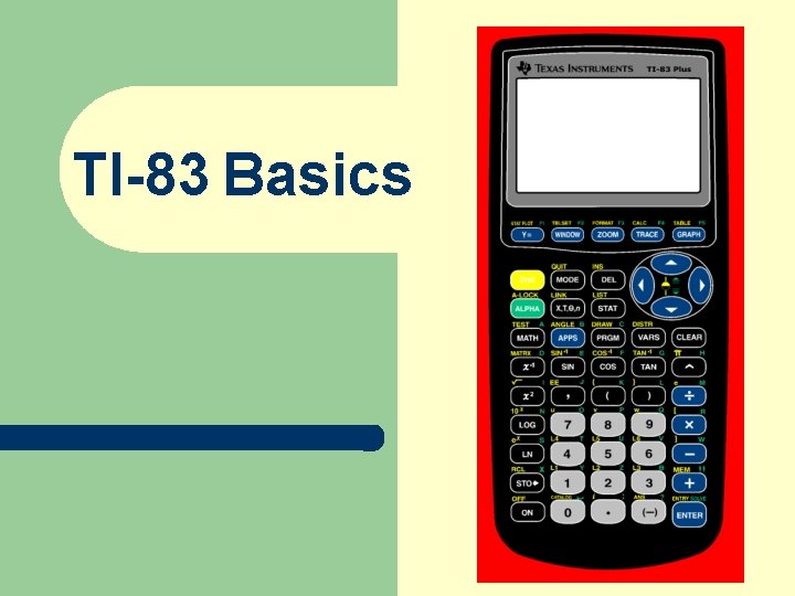 TI-83 Basics 