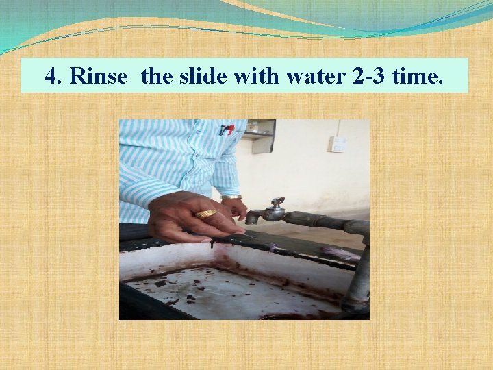 4. Rinse the slide with water 2 -3 time. 