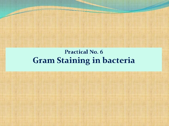 Practical No. 6 Gram Staining in bacteria 
