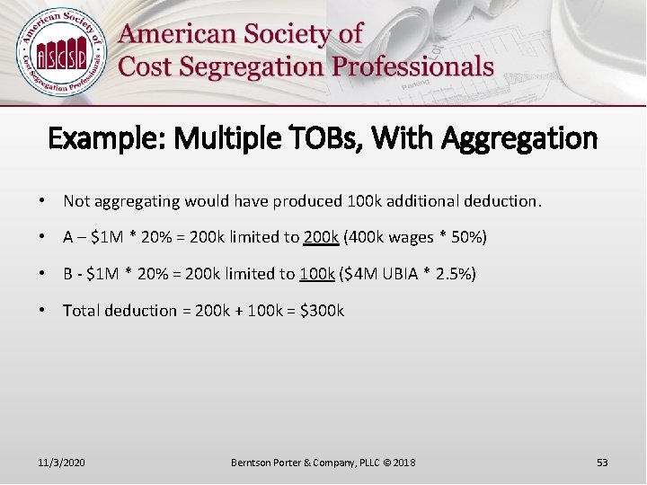 Example: Multiple TOBs, With Aggregation • Not aggregating would have produced 100 k additional