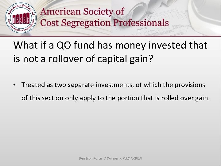 What if a QO fund has money invested that is not a rollover of