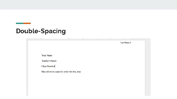 Double-Spacing Double-Spacing