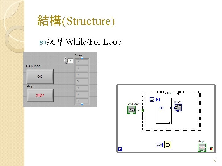 結構(Structure) 練習 While/For Loop 27 