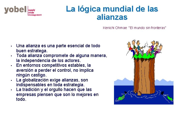 La lógica mundial de las alianzas Kenichi Ohmae “El mundo sin fronteras” • •