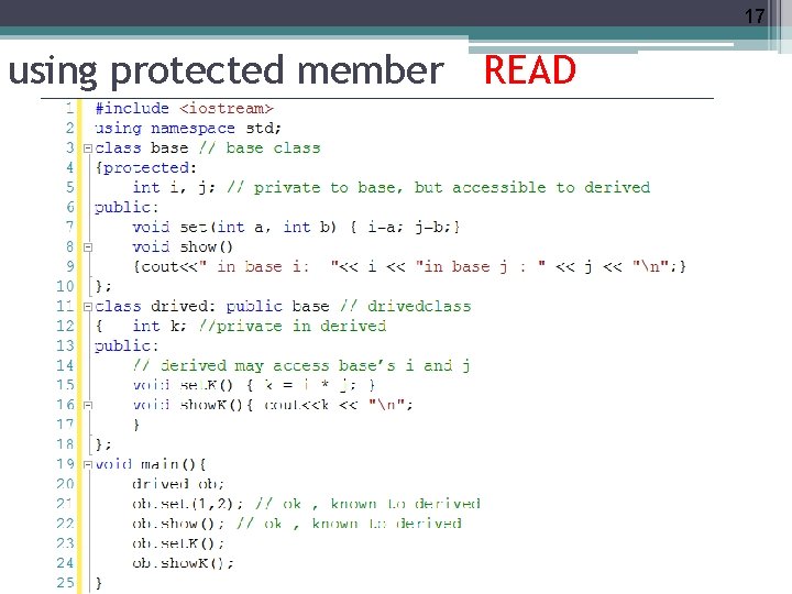 17 using protected member READ 