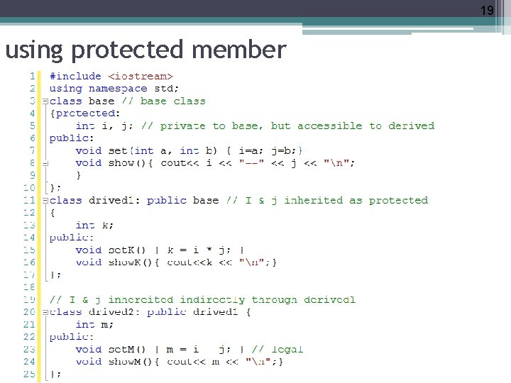 19 using protected member 