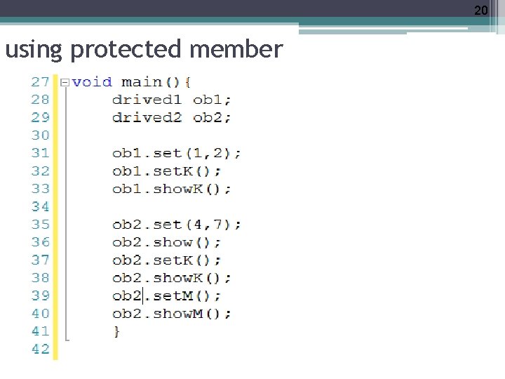 20 using protected member 