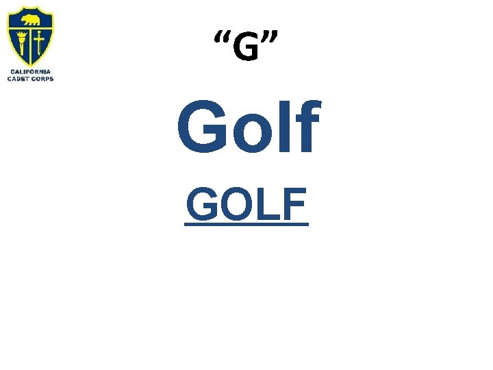“G” Golf GOLF 