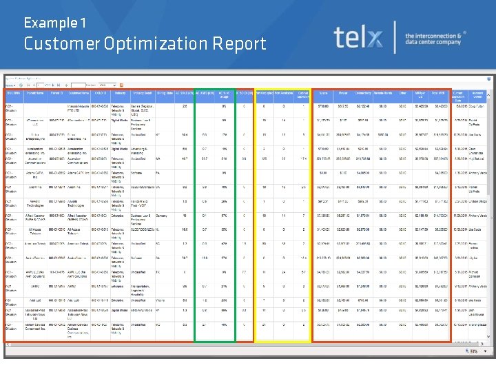 Example 1 Customer Optimization Report 