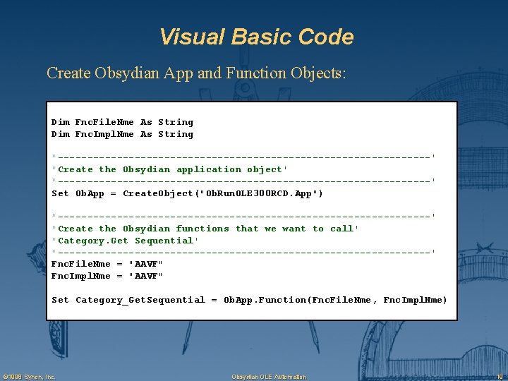 Visual Basic Code Create Obsydian App and Function Objects: Dim Fnc. File. Nme As