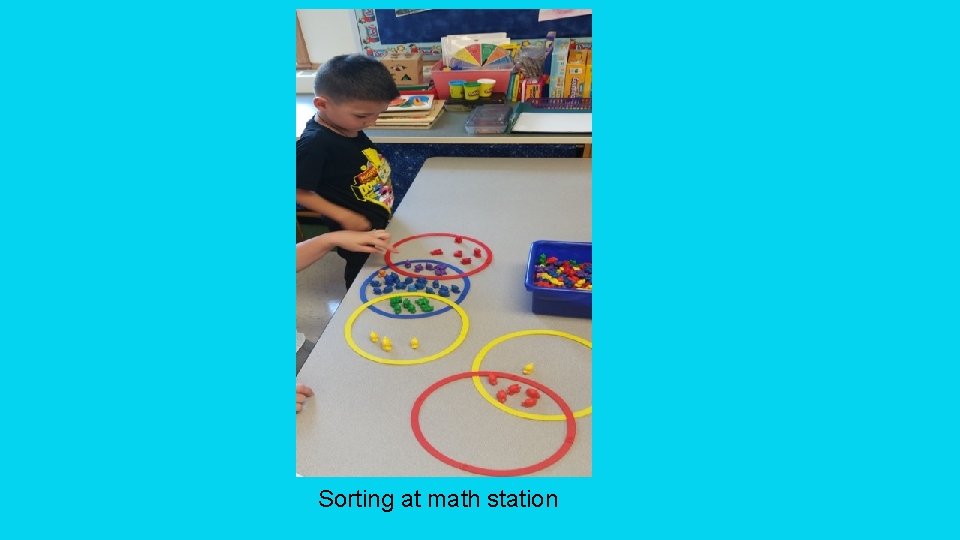 Sorting at math station 
