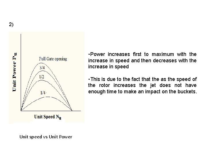 2) • Power increases first to maximum with the increase in speed and then