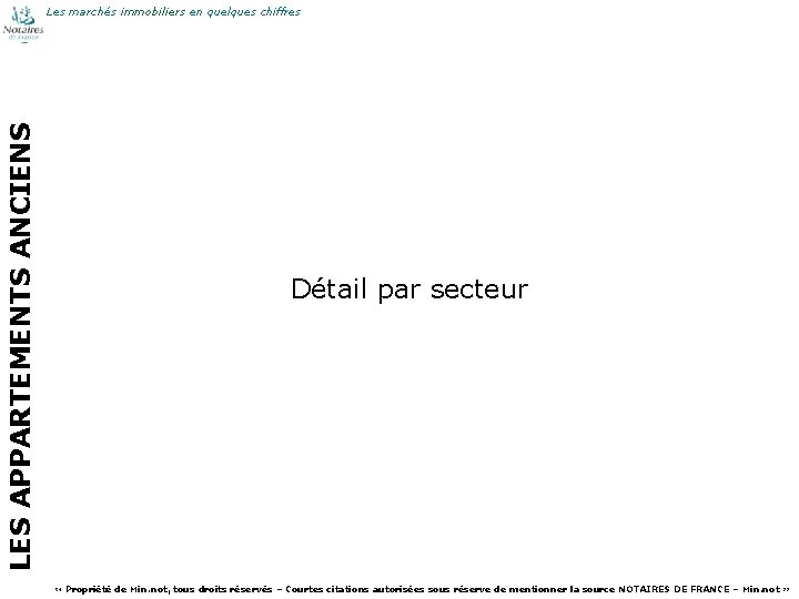 LES APPARTEMENTS ANCIENS Les marchés immobiliers en quelques chiffres 22 Détail par secteur «