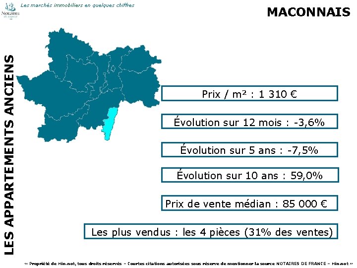 LES APPARTEMENTS ANCIENS Les marchés immobiliers en quelques chiffres 25 MACONNAIS Prix / m²