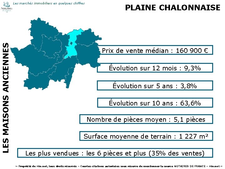 LES MAISONS ANCIENNES Les marchés immobiliers en quelques chiffres 39 PLAINE CHALONNAISE Prix de