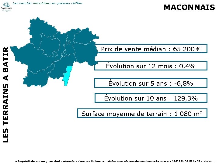 LES TERRAINS A BATIR Les marchés immobiliers en quelques chiffres 59 MACONNAIS Prix de