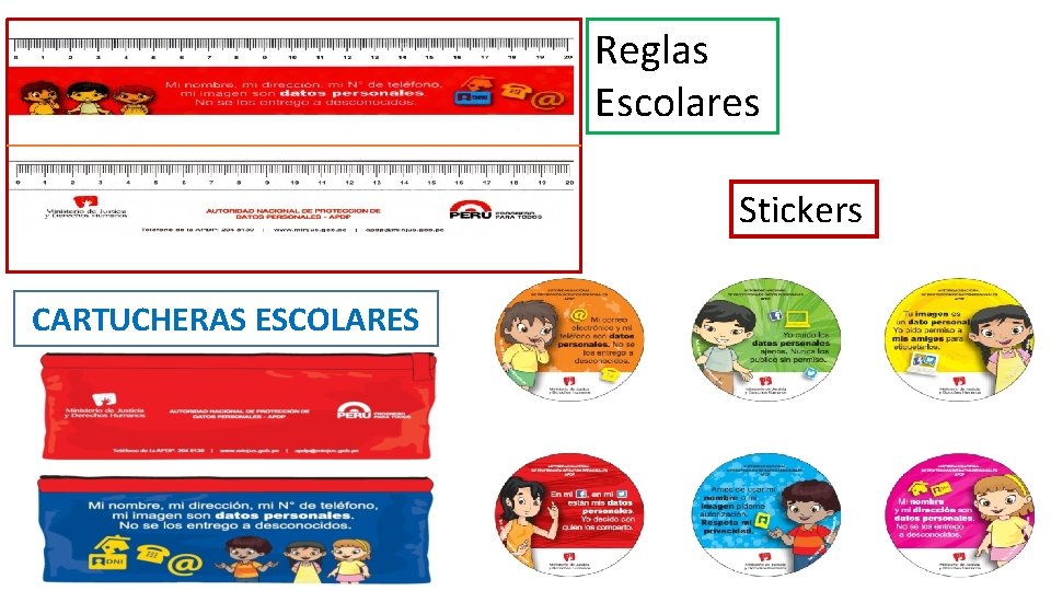 Reglas Escolares Stickers CARTUCHERAS ESCOLARES 