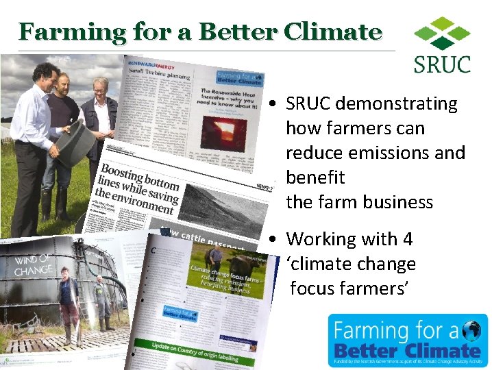 Farming for a Better Climate • SRUC demonstrating how farmers can reduce emissions and