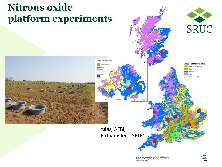 Nitrous oxide platform experiments Adas, AFBI, Rothamsted , SRUC 6 