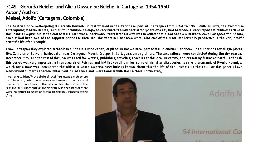 7149 - Gerardo Reichel and Alicia Dussan de Reichel in Cartagena, 1954 -1960 Autor