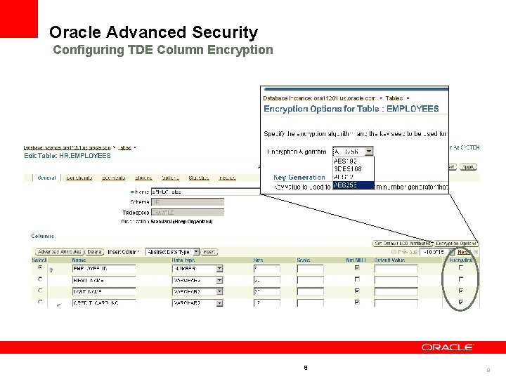 Oracle Advanced Security Configuring TDE Column Encryption 8 8 