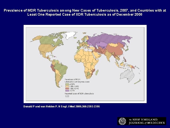 Prevalence of MDR Tuberculosis among New Cases of Tuberculosis, 2007, and Countries with at