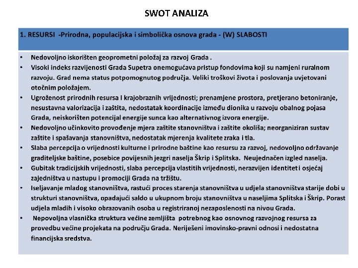 SWOT ANALIZA 