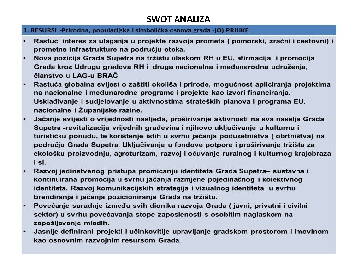 SWOT ANALIZA 