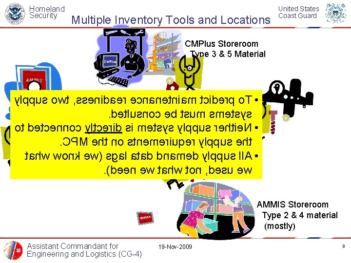 Homeland Security Multiple Inventory Tools and Locations United States Coast Guard CMPlus Storeroom Type