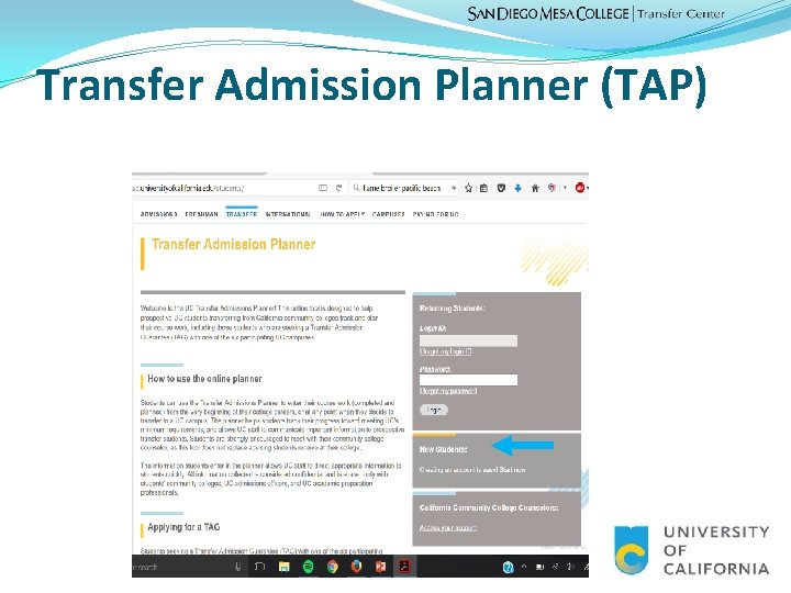 Transfer Admission Planner (TAP) 