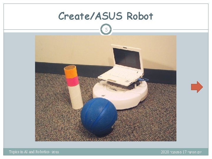 Create/ASUS Robot 5 Topics in AI and Robotics- 2011 2020 ספטמבר 17 חמישי יום