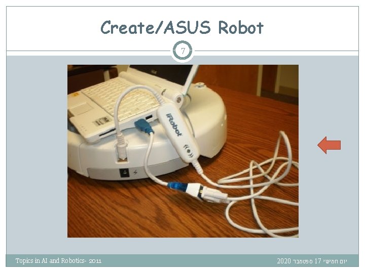 Create/ASUS Robot 7 Topics in AI and Robotics- 2011 2020 ספטמבר 17 חמישי יום