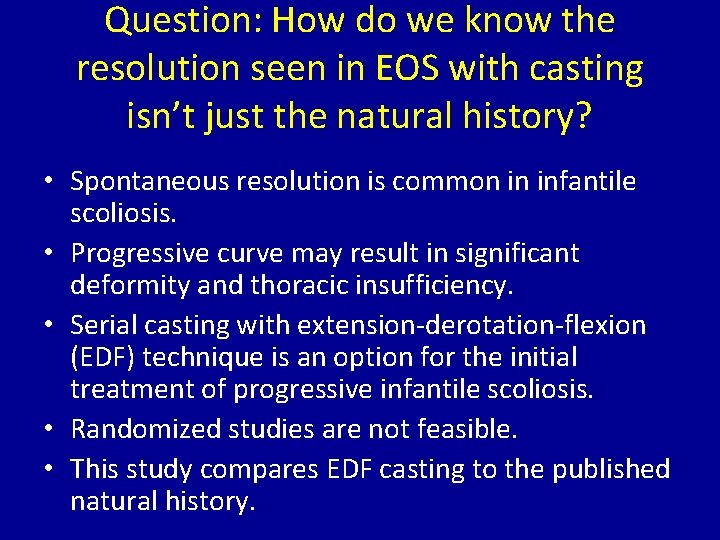 Question: How do we know the resolution seen in EOS with casting isn’t just